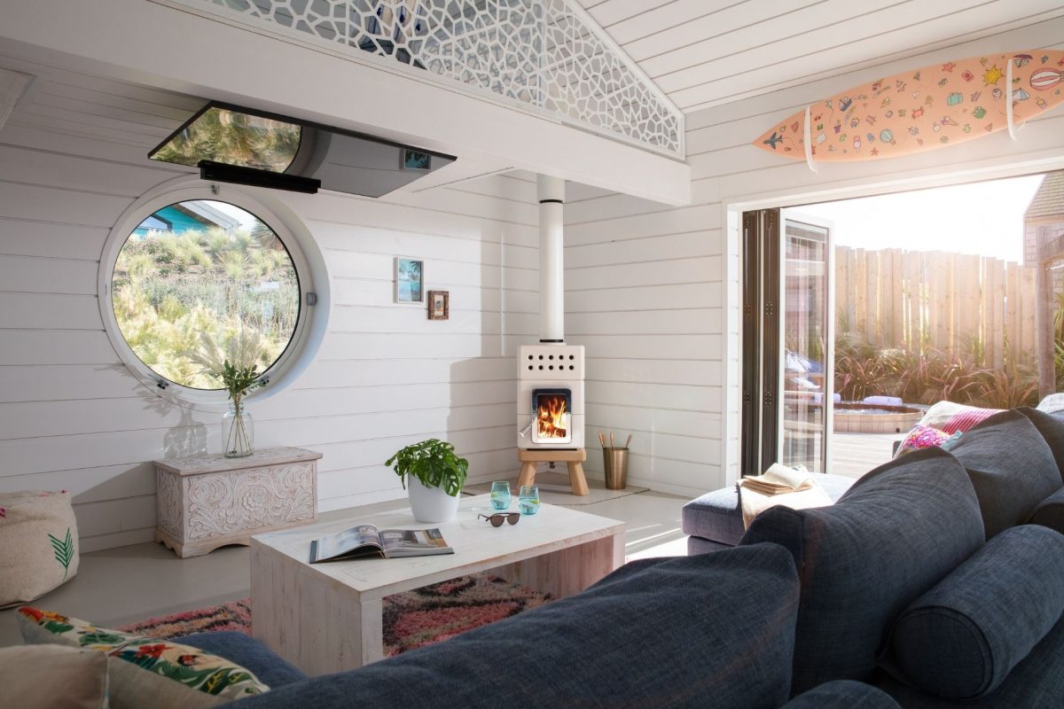 The living room at Gwithian, Cornwall