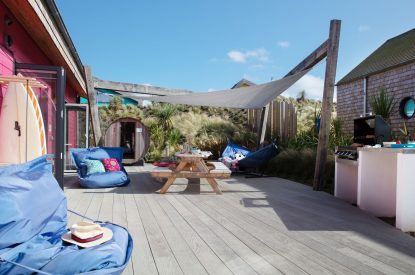 The decking at Gwithian, Cornwall