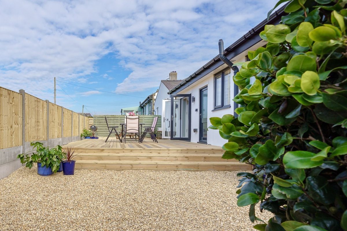 A patio at Yr Hafan, Llyn Peninsula