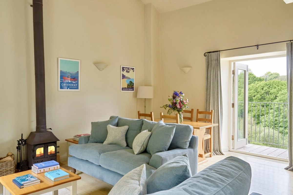 The living room at Buckfast Cottage, Devon