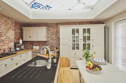 The kitchen at Coastal Manor Retreat, Hampshire