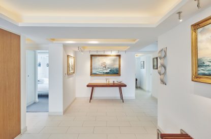 The hallway at The Crewhouse, Hampshire