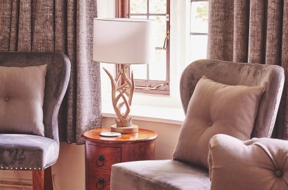 The living room at The Round, Devon