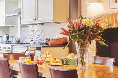 The dining table at Crooked Cottage, Cotswolds