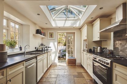 The kitchen at Crooked Cottage, Cotswolds