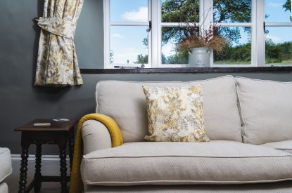 The sofa at Holwell Farmhouse, Devon