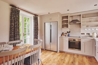 The kitchen and dining room at Chaucer Cottage, Cotswolds