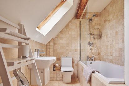 A bathroom at Apple Tree Cottage, Cotswolds