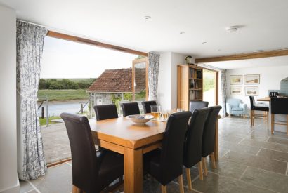 The dining room at Riverside Retreat, Devon