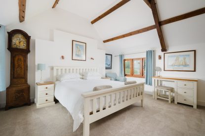 A double bedroom at Riverside Retreat, Devon