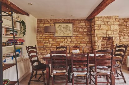 The dining table at Church View Cottage, Cotswolds