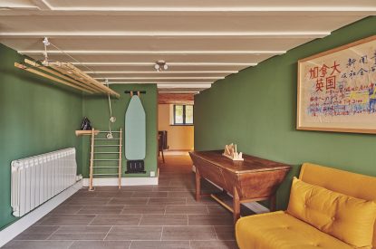 A living room at Hay Market House, Powys