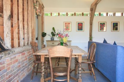 The dining area of Gull Farm Barn, Suffolk