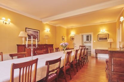 The dining table at Glenshee House, Perthshire
