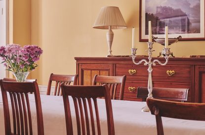 The dining table at Glenshee House, Perthshire