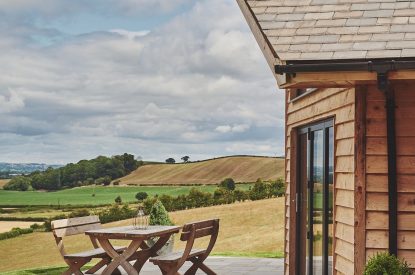 Outdoor seating at Lower Tumble Cottage, Shropshire Hills
