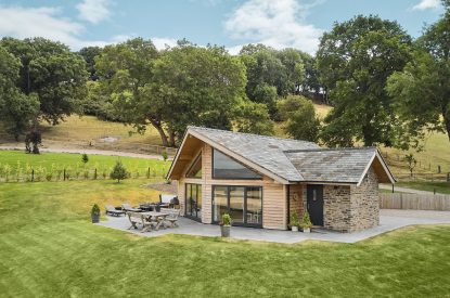 The grounds at Middle Tumble Cottage, Shropshire Hills