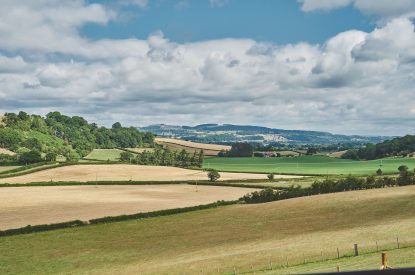 Countryside views at Upper Tumble Cottage, Shropshire Hills