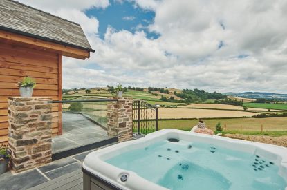 The hot tub at Upper Tumble Cottage, Shropshire Hills