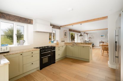 The kitchen at Daydreamer Cottage, Cornwall