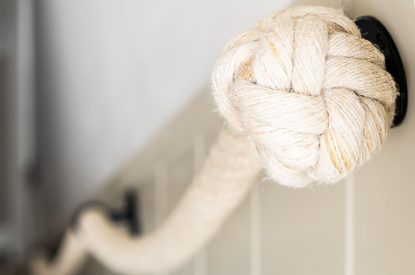 The stair banister at Daydreamer Cottage, Cornwall