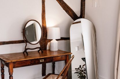 A dressing table at The Farmstay, Hampshire