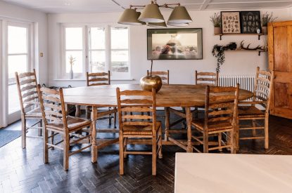 The dining table at The Farmstay, Hampshire