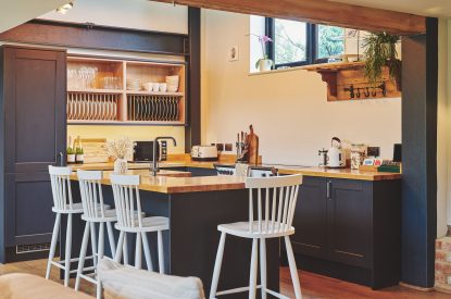 The kitchen at Farmstay Retreat, Hampshire