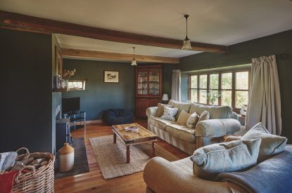 The living room at Ridge Farmhouse, Herefordshire