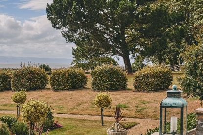 A pathway in the shared garden at Sunflower Cottage, Vale of Glamorgan