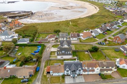 A birds-eye view of The Bay at Beadnell, Northumberland