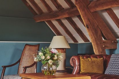 The coffee table in the living room at Hay Bale Cottage, Worcestershire