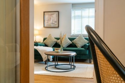The entrance to the living room at Pilgrim Cottage, Cheshire