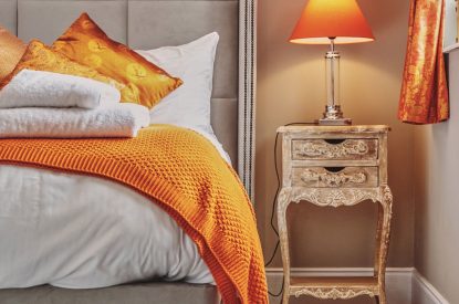 A bedroom at Loch Ness Mansion, Scottish Highlands