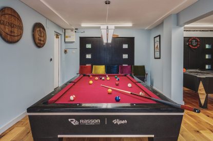 The games room at Loch Ness Mansion, Scottish Highlands