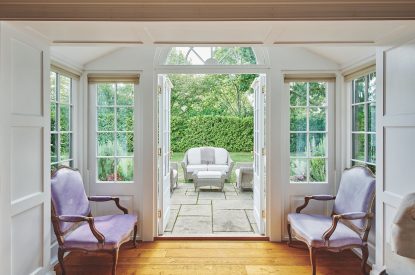 The sun room at America Farm, Oxfordshire