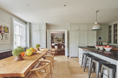 The kitchen and dining room at America Farm, Oxfordshire