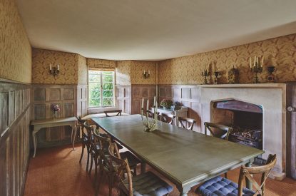 The formal dining room at Withington Grange, Cotswolds 
