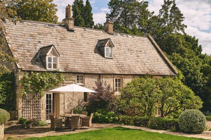 The exterior of the external games room at Withington Grange, Cotswolds 