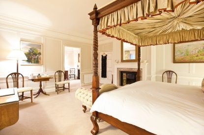 A double bedroom at Cornish Castle, Cornwall