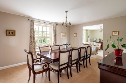 The dining room at Tinkers Folly, Yorkshire