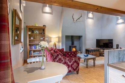 The living room at Waterside Cottage, Yorkshire