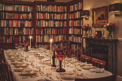 The dining table at Roupel Hall, Devon