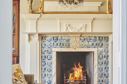 The fire place at Roupel Hall, Devon