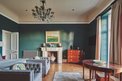 A double bedroom at Roupel Hall, Devon