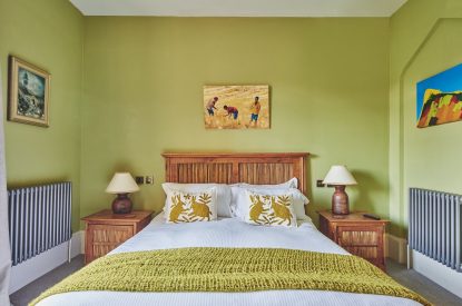 A double bedroom at Roupel Hall, Devon