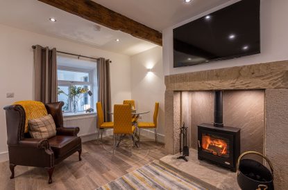 The log burner at The Lee, Yorkshire