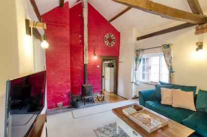 The living room at White Cross Cottage, Devon