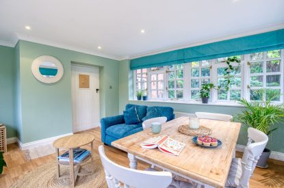 A dining area at White Cross Cottage, Devon