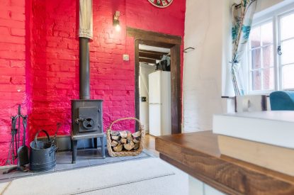 The living room at White Cross Cottage, Devon